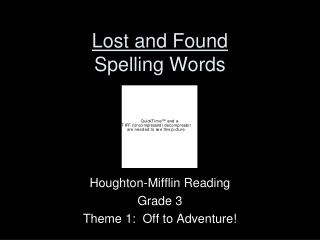 Lost and Found Spelling Words