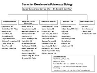 Center for Excellence in Pulmonary Biology