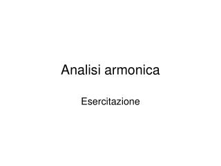 Analisi armonica