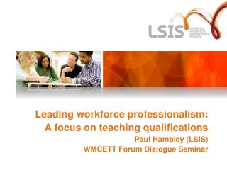 The presentation will cover: