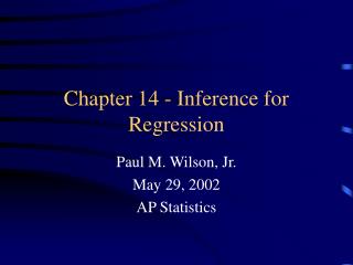 Chapter 14 - Inference for Regression