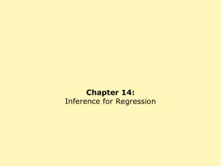 Chapter 14: Inference for Regression