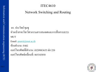 ITEC4610 Network Switching and Routing