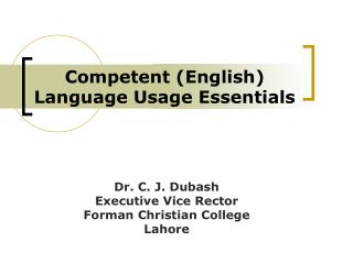 Competent (English) Language Usage Essentials