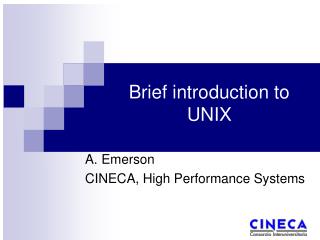 Brief introduction to UNIX