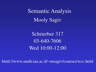 Semantic Analysis