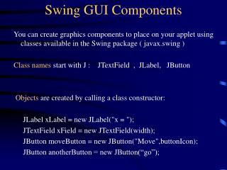 Swing GUI Components