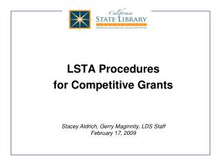 LSTA Procedures for Competitive Grants