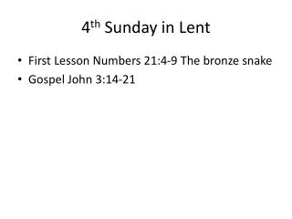 4 th Sunday in Lent