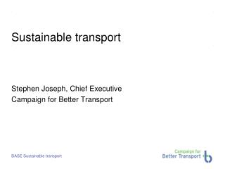 Sustainable transport