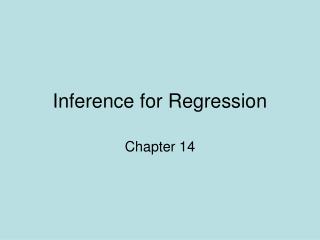 Inference for Regression