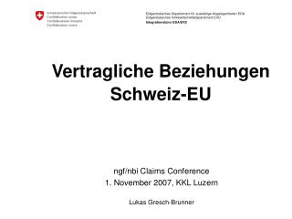 Vertragliche Beziehungen Schweiz-EU