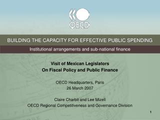 BUILDING THE CAPACITY FOR EFFECTIVE PUBLIC SPENDING
