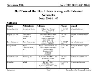 3GPP use of the TGu Interworking with External Networks
