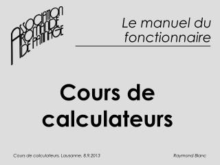 Cours de calculateurs