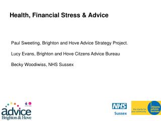 Health, Financial Stress &amp; Advice