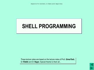 SHELL PROGRAMMING