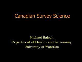 Canadian Survey Science