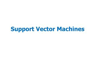 Support Vector Machines