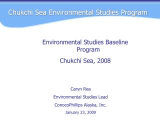 Chukchi Sea Environmental Studies Program