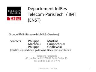 Département InfRes Telecom - ParisTech / IMT (ENST )