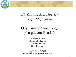 Bộ Thương Mại Hoa Kỳ Cục Nhập khẩu Quy trình áp thuế chống phá giá của Hoa Kỳ