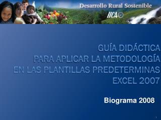 GUÍA DIDÁCTICA PARA APLICAR LA METODOLOGÍA EN LAS PLANTILLAS PREDETERMINAS EXCEL 2007