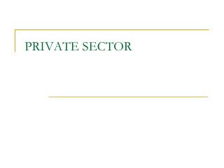PRIVATE SECTOR