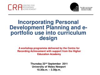 Incorporating Personal Development Planning and e-portfolio use into curriculum design