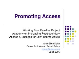 Promoting Access