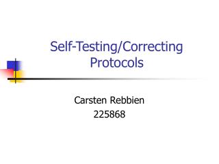 Self-Testing/Correcting Protocols