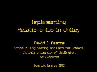 Implementing Relationships in Whiley