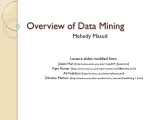 Overview of Data Mining