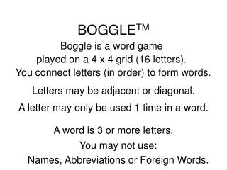BOGGLE TM