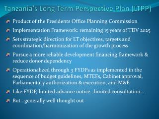 Tanzania’s Long Term Perspective Plan (LTPP)