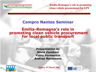 Presentation by Silvia Zamboni Fabio Formentin Andrea Normanno