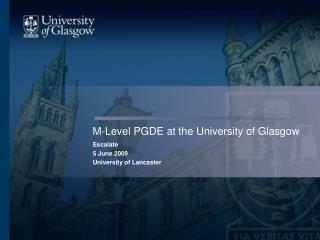 M-Level PGDE at the University of Glasgow