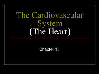 The Cardiovascular System {The Heart}