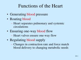 Functions of the Heart