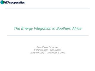 The Energy Integration in Southern Africa