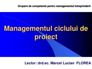 Managementul ciclului de proiect