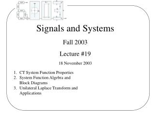 Signals and Systems Fall 2003 Lecture #19 18 November 2003