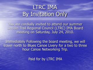 LTRC IMA By Invitation Only