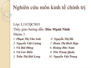 Nghiên cứu môn kinh tế chính trị