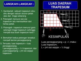 2. Potonglah menurut sisi-sisi trapesium lalu memisahkan dari kertas petak.