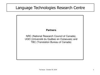 Language Technologies Research Centre