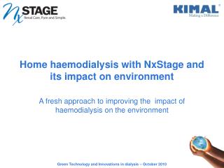 Home haemodialysis with NxStage and its impact on environment