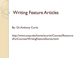 Writing Feature Articles