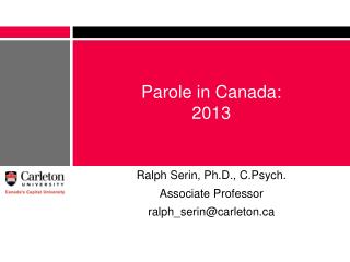 Parole in Canada: 2013