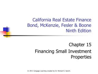 California Real Estate Finance Bond, McKenzie, Fesler & Boone Ninth Edition